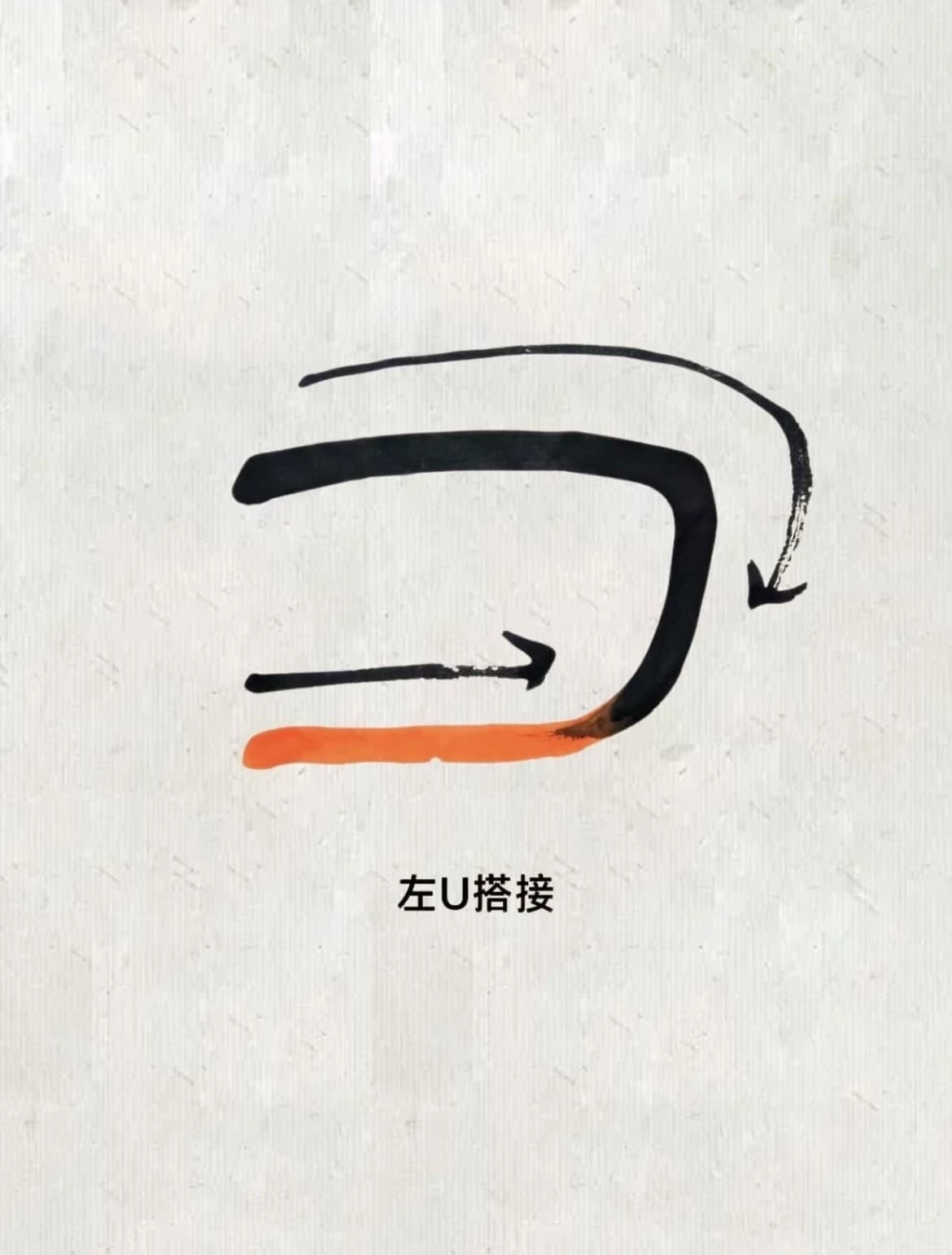 Left U-shaped stroke joining
