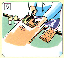 Cut from tip to bottom to appropriate lengths for each section.