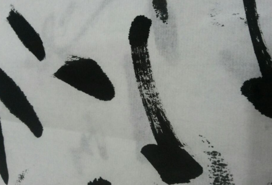 This photo shows the effect of writing quickly with thick ink