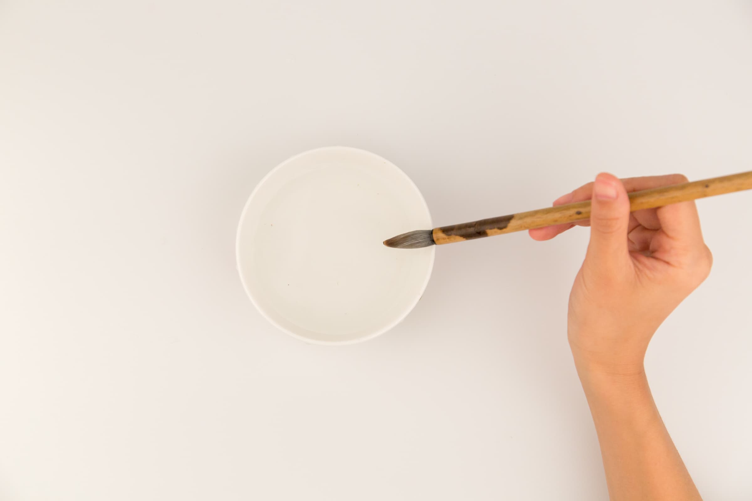 you should always moisten your brush.