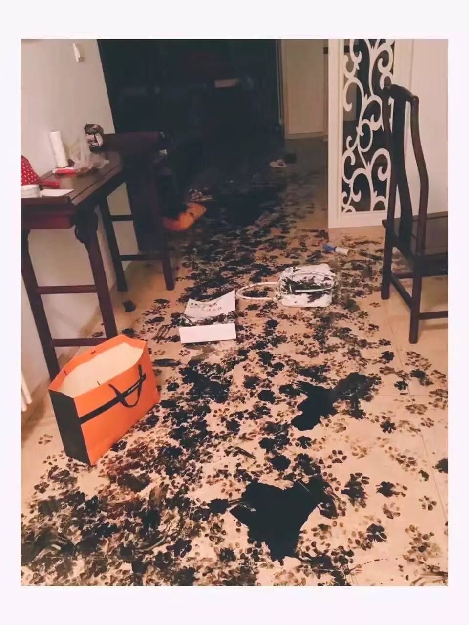 Floor Contaminated by Ink