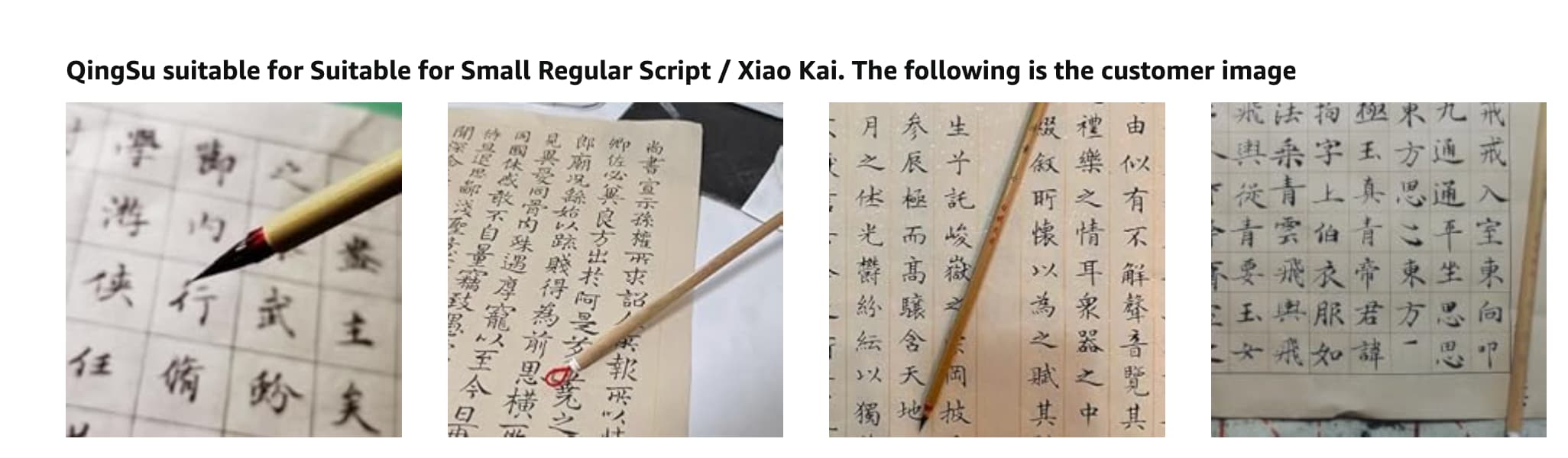 Characters written with small regular script brushes are shown in the image above