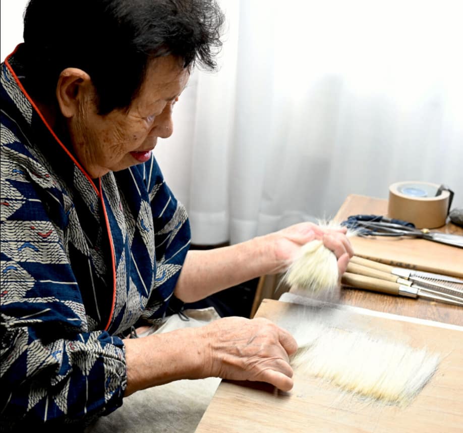 Japanese Craftsmen Making Brushes